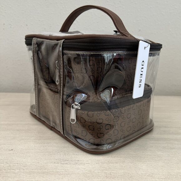 Guess V7200494 COCOA Multi 4-Piece Cosmetic Junction Travel Set Bag - Picture 3 of 7